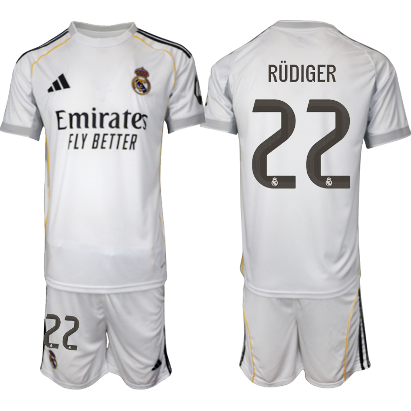 Men 2025-2026 Club Real Madrid home white #22 Soccer Jersey 01